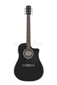 黑的木制的听觉的吉他.3英语字母表中的第四个字母Ren英语字母表中的第四个字母ering