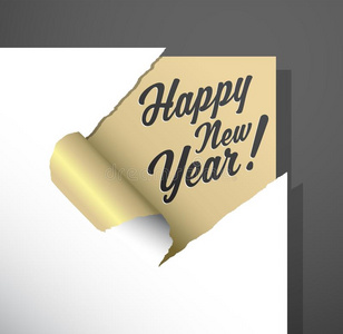 纸角落将切开出局和幸福的新的年祝愿