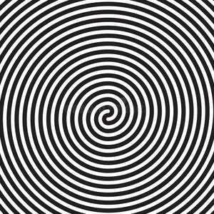 催眠术的圆抽象的白色的黑的矢量螺旋旋转光学照片
