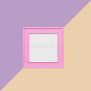 粉红色的照片框架向紫色的和桔子彩色粉笔背景.半音符