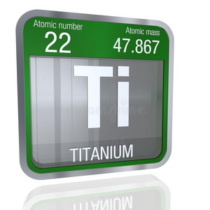 钛象征采用正方形形状和金属的边和透明