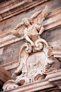 雕像关于指已提到的人天使教堂关于圣人般的人伊格内修斯采用杜布罗夫尼克