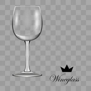 葡萄酒玻璃.透明的矢量说明.矢量