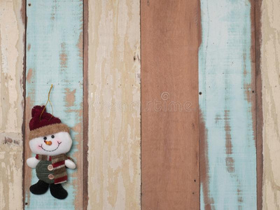 圣诞节装饰漂亮的物体和木材背景.