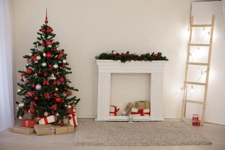 房间装饰为指已提到的人圣诞节在假日新的年树礼物