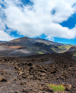 酒精灯煮水器火山看法,西西里岛,意大利