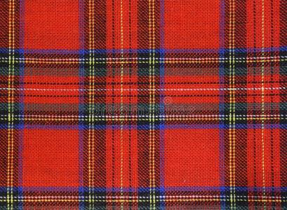 弯曲英格兰格子呢背景指已提到的人典型的苏格兰织物和红色的主题照片