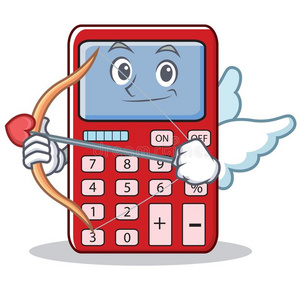 加键爱神丘比特的画像漂亮的计算器性格漫画照片