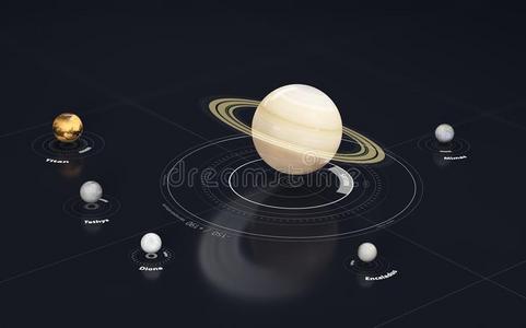 土星行星和月亮.这影像原理家具在旁边NationalAeronauticsandSpaceAdministration美国国家