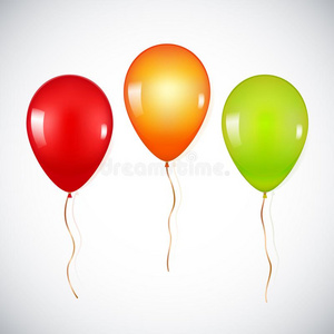 富有色彩的现实的氦气球向白色的背景.