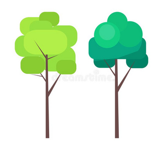 抽象的树采用绿色的国旗向Th采用树干矢量
