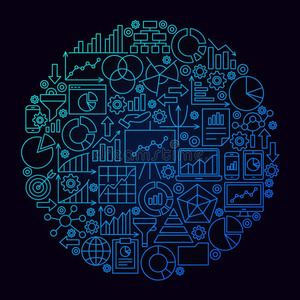 商业分析学线条圆观念