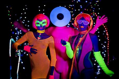 发光umbilicalvein脐静脉氖迪斯科舞厅partty照片