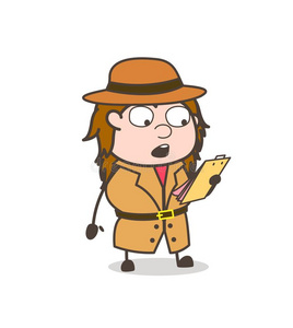 阅读信-女性的探险家科学家漫画矢量照片