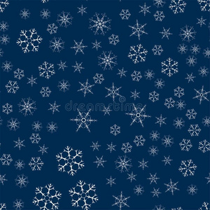 抽象的无缝的模式使关于雪花向蓝色.圣诞节