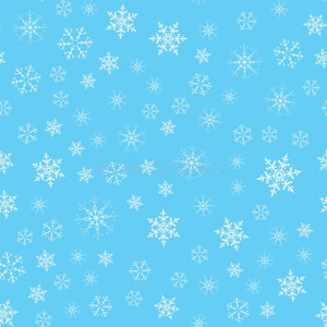 圣诞节抽象的背景从白色的雪花向蓝色.海