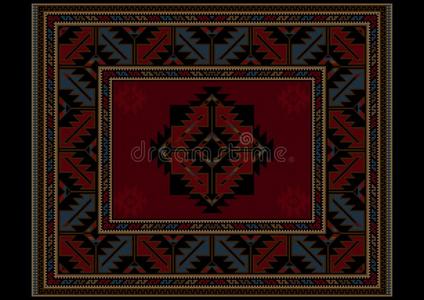地毯和红色的和蓝色酿酒的装饰和col.紫红色颜色采用