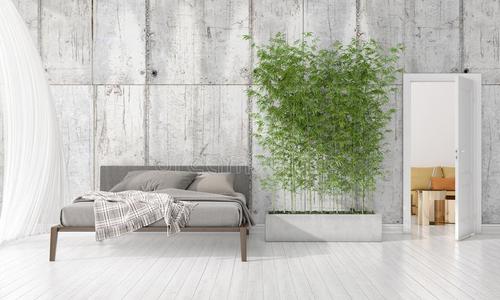 现代的内部设计关于卧室采用时尚和植物和copysp