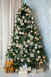 新的年树装饰,圣诞节背景