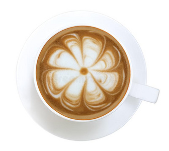 顶看法关于热的c关于fee卡普契诺咖啡拿铁咖啡艺术花形状起泡沫是be的三单形式