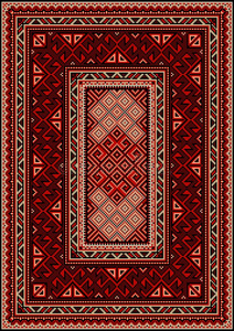 酿酒的地毯和种族的装饰采用红色的和米黄色暮色