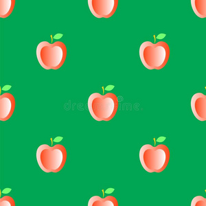 红色的新鲜的苹果无缝的模式