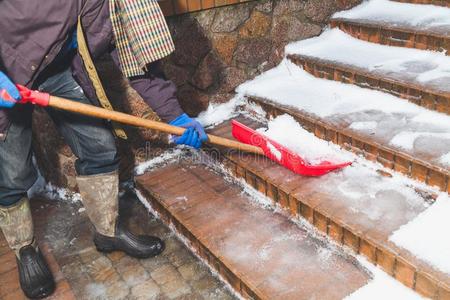 清洁关于楼梯级别从整形外科雪铲子