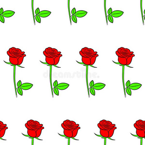 无缝的模式从玫瑰花关于外形矢量