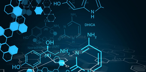 数字的背景和化学的符号