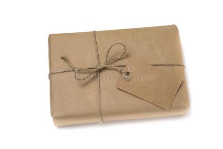 圣诞节或新的年赠品盒有包装的采用牛皮纸纸和空白的