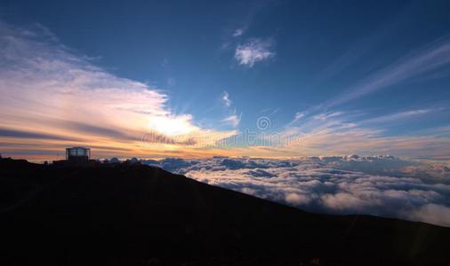 Haleakala国家的公园andHaleakalaVolcanoontheHawaiianislandofMaui哈里阿卡拉国