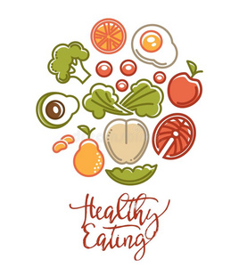 健康食物海报关于有关运动的健康的日常饮食食物营养偶像.照片