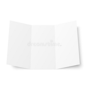 矢量空白的白色的三折小册子断开的