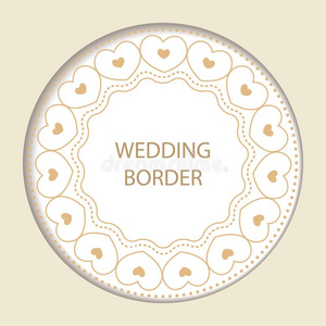 圆形的框架和装饰的原理.婚礼卡片和金
