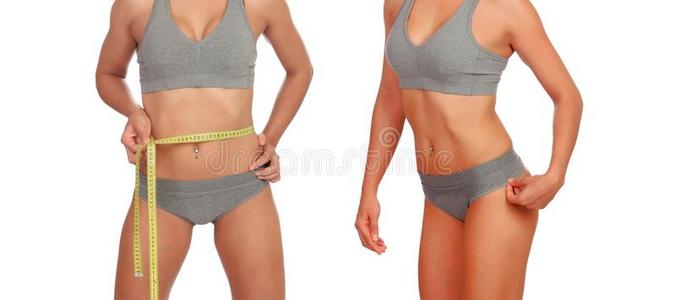 两个女性的身体和带子测量采用衬衣