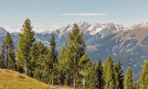 阿尔卑斯山的风景采用西方的Car采用thia,奥地利.