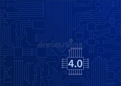 工业4.0观念同样地背景和电路板中央处理器illustrate举例说明