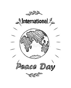 和平一天国际的假日海报和地球