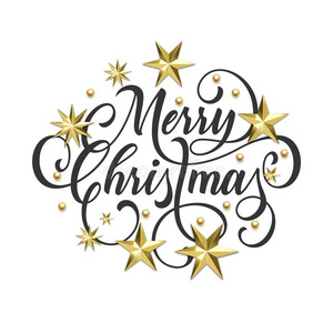 愉快的圣诞节金色的装饰,手疲惫的美术字字体英语字母表的第6个字母