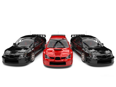 猛烈的红色的燃气轮机赛跑汽车采用在之间黑的赛跑汽车s