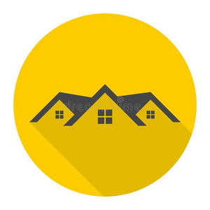 家屋顶偶像和长的阴影服务器房屋家偶像标识设计元素statistics统计学