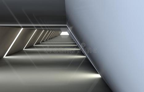 抽象的隧道和缺口,和一反射的地面一nd天花板