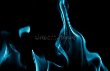抽象的背景关于蓝色火焰火向黑的背景