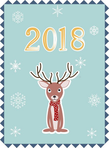 圣诞节卡片和一鹿
