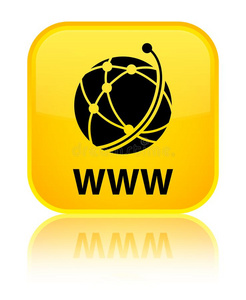 worldwidewait环球等待全球的网偶像特殊的黄色的正方形按钮