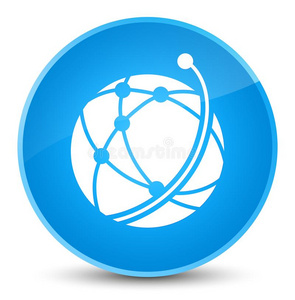 全球的网偶像优美的青色蓝色圆形的按钮