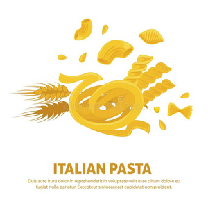 原始的美味的精致的意大利人面团向promoti向al海报