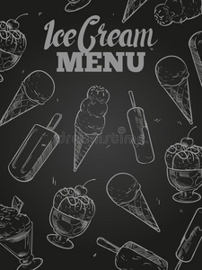冰乳霜菜单遮盖黑板冰乳霜海报