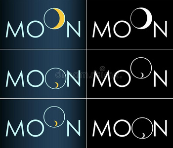 创造性的题词抽象的题词月亮新月商业标识照片