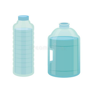 放置塑料制品瓶子关于纯的水,不同的瓶子设计矢量